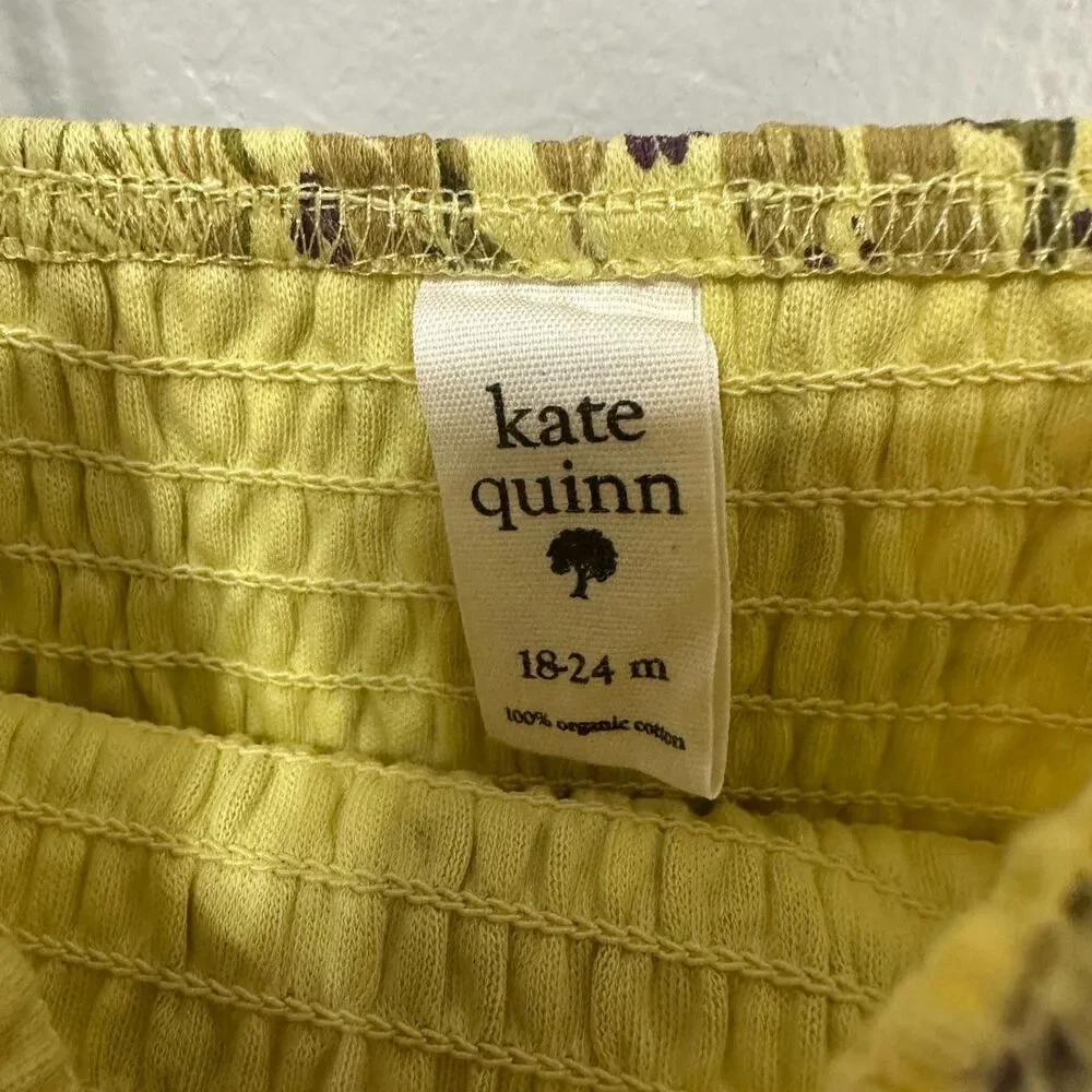 Kate Quinn Smocked Girls 18-24 Months Bodysuit Yellow Bird Sunsuit
